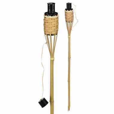 10x bamboe tuinfakkels 60 cm