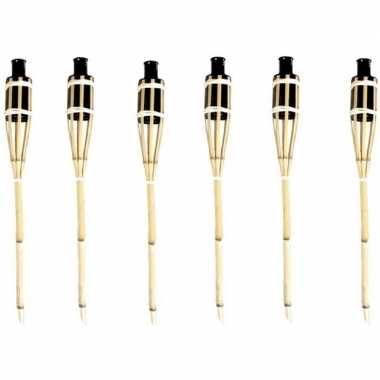 6x bamboe fakkels safe 60 cm