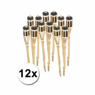 Bamboe tuinfakkels set 12 stuks 61 cm