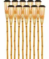 10x buiten tuin led fakkels bodi solar verlichting 510 cm vlam