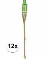 12x bamboe tuinfakkel groen 65 cm