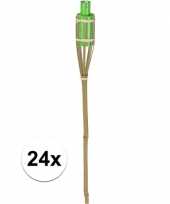 24x bamboe tuinfakkel groen 65 cm