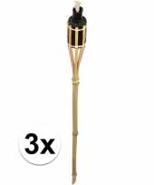 3x bamboe tuinfakkels 88 cm