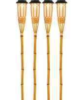 4x buiten tuin led fakkels bodi solar verlichting 54 cm vlam